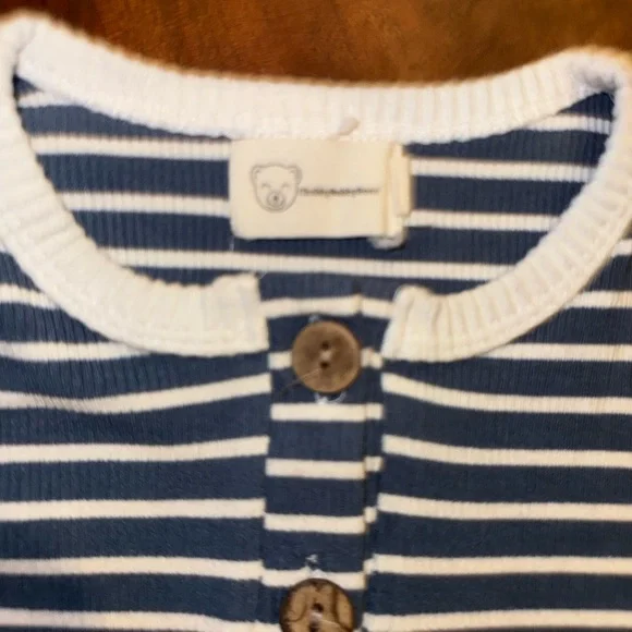 Navy and White Striped Kids Bodysuit - Picture 2 of 3